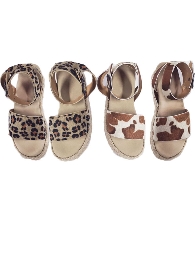 Kid's Cheetah & Cowhide Platform Sandals 