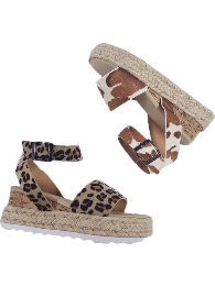 Free Shipping Kid's Cheetah & Cowhide Platform Sandals 