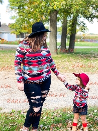 New Arrival Mommy and  Me Printed Atez Top 