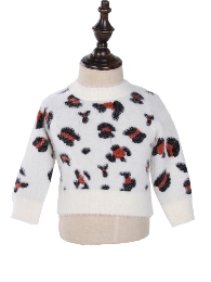 Wholesale Baby Girl /Adult Leopard Distressed Sweater