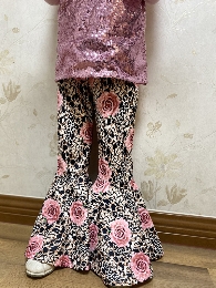 Wholesale Leopard Rose Bell Bottoms