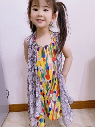 Children's Sleeveless Snake Chiffon Cardigan