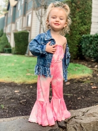 Wholesale Baby Girl Tie Dye Jumpsuit