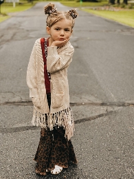 Hot Sale Mommy and Me Solid Color Fringed Cardigan