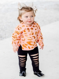 Golden Metallic Leopard Mommy and Me Sweater