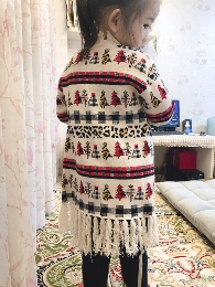 Wholesale Mommy and Me Christmas Fringe Cardigans