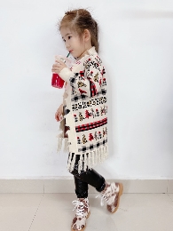 Wholesale Mommy and Me Christmas Fringe Cardigan