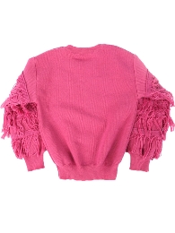 Wholesale Girl's Pink Fringe Sleeve Sweater Worldwide