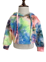 Wholesale Girl Tie-dye Short Fashion Hoodie