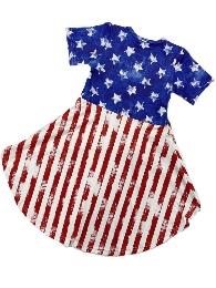 Wholesale 4th of July Hi-Lo Dress and Shorts Set