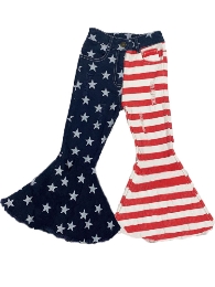 Wholesale Kid's 4th of July Stars and Stripes Jean Bells