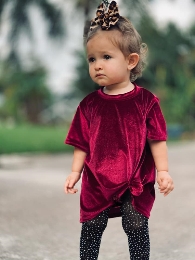 Wholesale Kid's Velvet T-shirt Dress