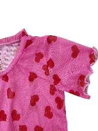 Wholesale Baby Girl Pink Heart Mesh Top