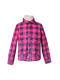 Wholesale Kids' Bleached Plaid Shirt