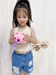 Wholesale Kid's Back Tie Solid Color Halter Top