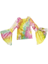 Wholesale Kid's Tie Dye Velvet Bell Tops