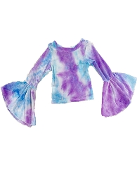 Wholesale Kid's Tie Dye Velvet Bell Tops