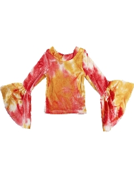 Wholesale Kid's Tie Dye Velvet Bell Tops