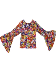 Wholesale Kids' Printed Bells Sleeve Tops