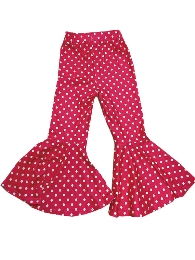 Wholesale Kid's Hot Pink Polka Dot Flared Bells