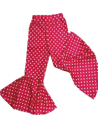 Wholesale Kid's Hot Pink Polka Dot Flared Bells