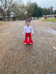 Wholesale Red Ripped Denim Bell Bottoms