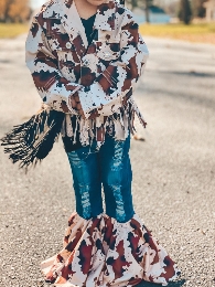 Wholesale Kid's Cowhide Jeans Bell Bottom