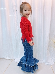 Wholesale Kid's Blue Denim Dual Bells Bottom