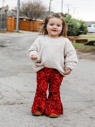 Children's Sequined Flared Pants