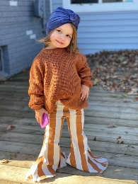 Wholesale Mommy and Me Orange Stripe Jean Bells