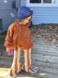 Wholesale Mommy and Me Orange Stripe Jean Bells