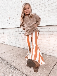 Wholesale Mommy and Me Orange Stripe Jean Bells