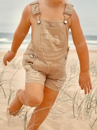 Wholesale Kid's Denim Distressed Overalls