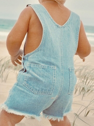 Wholesale Kid's Denim Distressed Overalls