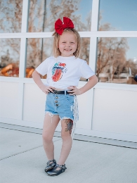 Girl's Shiny Fringe Jean Shorts