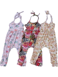 Wholesale Kid's Halter Romper Jumpsuits