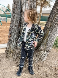 Wholesale Children Camo Denim Jacket