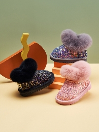 Hot Selling Toddler's Sequin Fur Boots