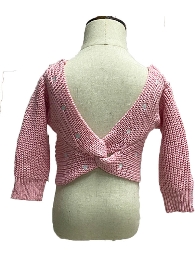 Kids' Pink cross back sweater