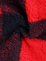 Wholesale Mom and Me Red/Black Plaid Sherpa Pullover