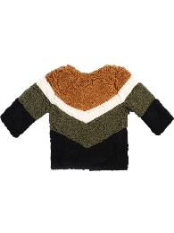 Hot Selling Kid's Contrast Colors Sherpa Cardigan