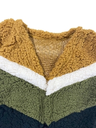 Hot Selling Kid's Contrast Colors Sherpa Cardigan