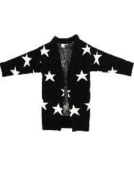 Kid's Stars Black Chenille Sweater Cardigan