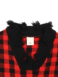 Hot selling Kids' Size-Mom and Me Red/Black Plaid Distressed Sweater