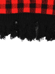 Hot selling Kids' Size-Mom and Me Red/Black Plaid Distressed Sweater