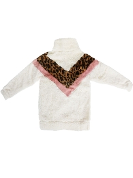 Wholesale Kids' Size-Mom and Me Leopard Pink White Sherpa Pullover