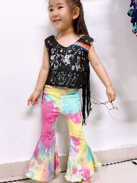 Wholesale  Mommy and Me Tie Dye Bell-Bottom Jeans