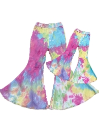 Wholesale  Mommy and Me Tie Dye Bell-Bottom Jeans