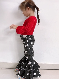 New Style Kid's Black Star Jean Double Bell Bottoms