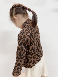 Wholesale Children's Leopard Denim Jacket